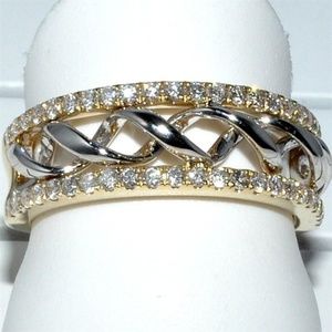 Gold and Silver Twisted Anniversary Ring